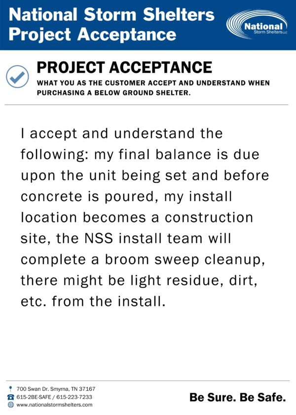 Below Ground Tornado Shelter Payment Options - Image 7