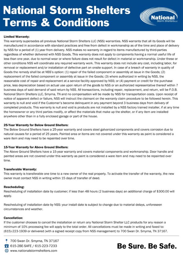 Below Ground Tornado Shelter Payment Options - Image 8